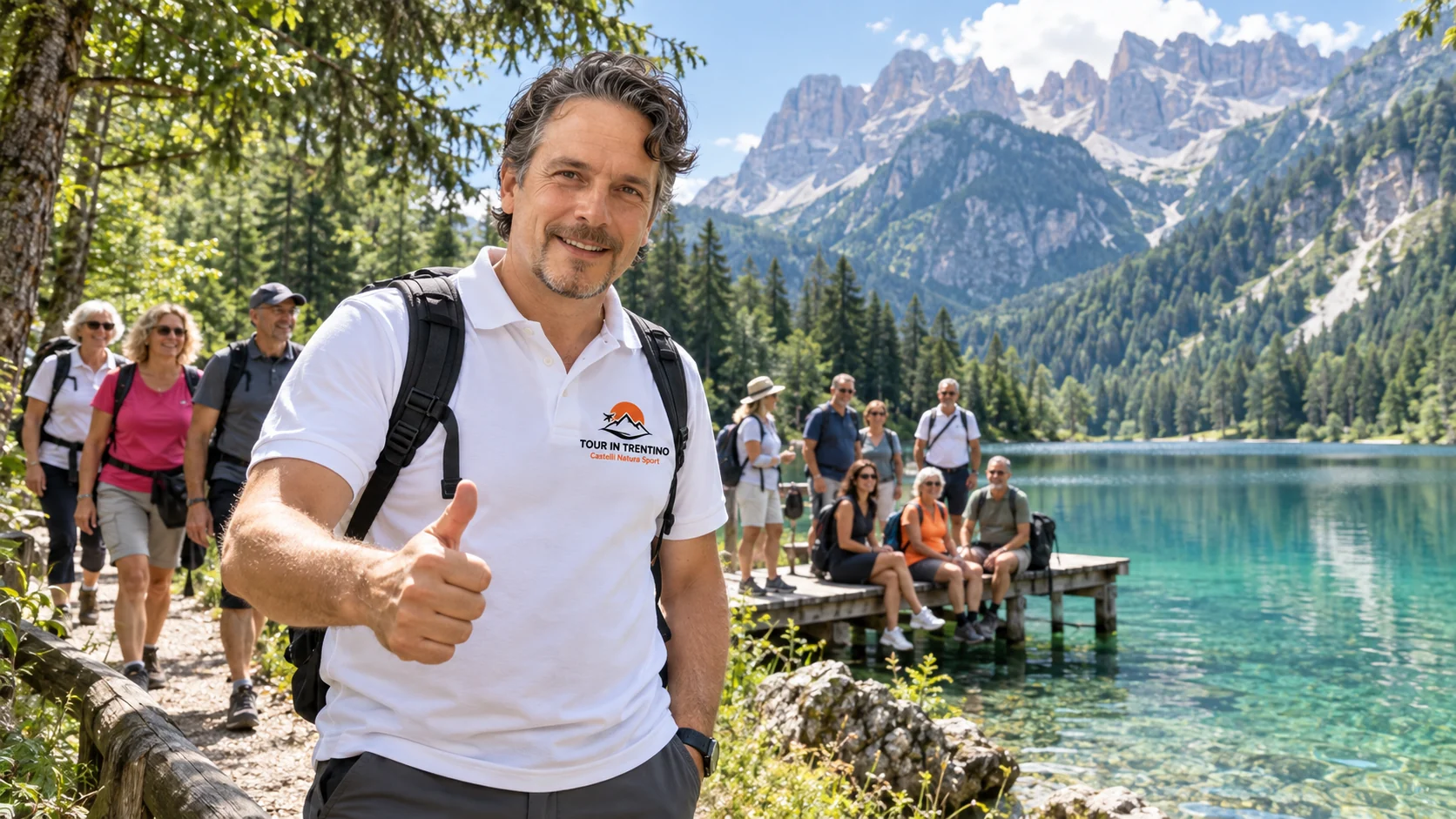 Luca Valentini durante un tour in Trentino